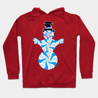 Blue Peppermint Holiday Snowman Hoodie